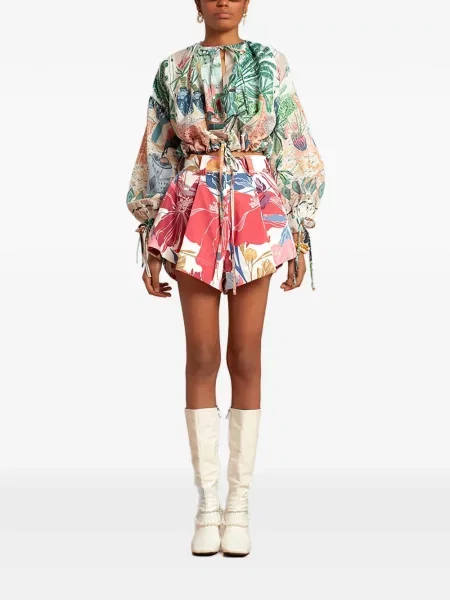 Top Isla & White cu model floral cu imagine alb