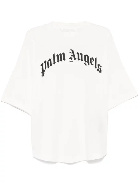Tricou Palm Angels cu imagine alb