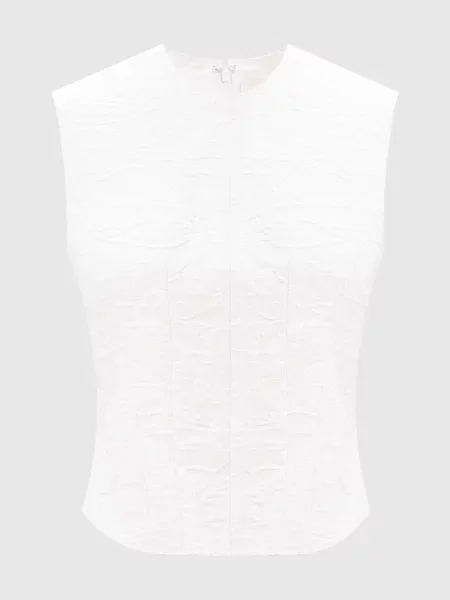 Топ в тканий візерунок Marc Le Bihan білий