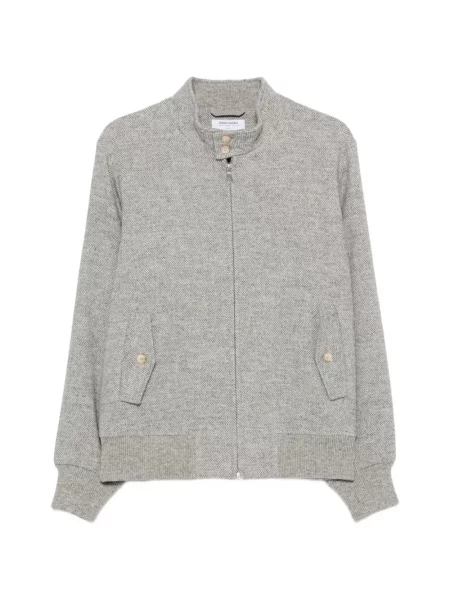 Geacă Gran Sasso de lână cu model herringbone gri