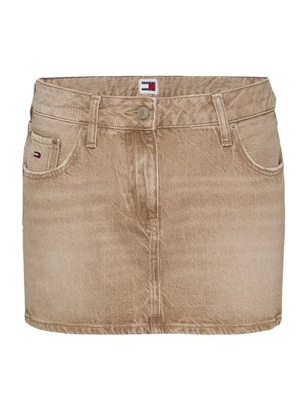 Tommy Jeans fustă jeans mini drept bej