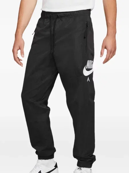 Pantaloni Nike din fleece alergare cu broderie negru