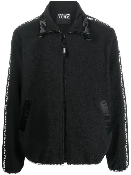 Kurtka jeansowa Versace Jeans Couture z nadrukiem czarna