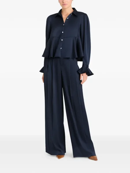 Cu peplum cămașă Cinq A Sept din satin albastru