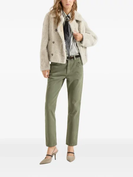 Pantaloni Brunello Cucinelli cu 5 buzunare verde