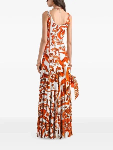 Lung rochie Dolce & Gabbana cu imagine portocaliu