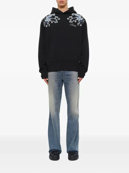 Hanorac cu glugă Amiri cu model floral negru