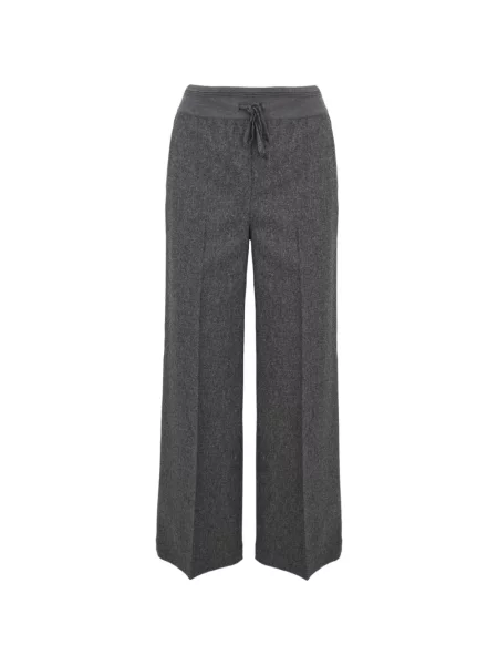 Pantaloni palazzo Lorena Antoniazzi cu cordon gri