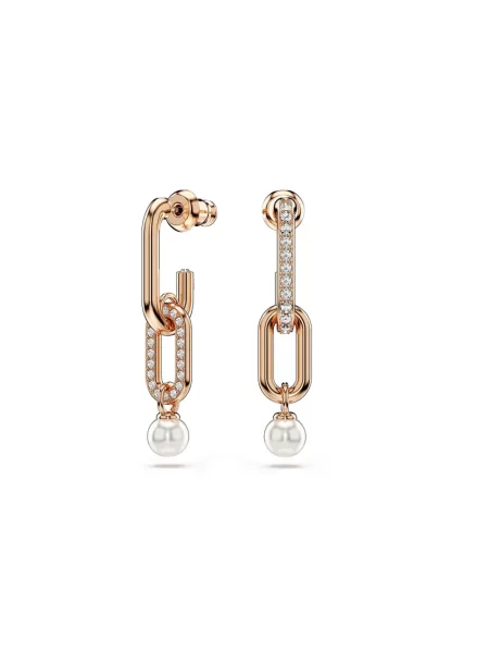 Cercei Swarovski cu perle roz