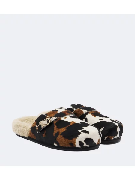 Saboți Ancient Greek Sandals din piele de oaie maro