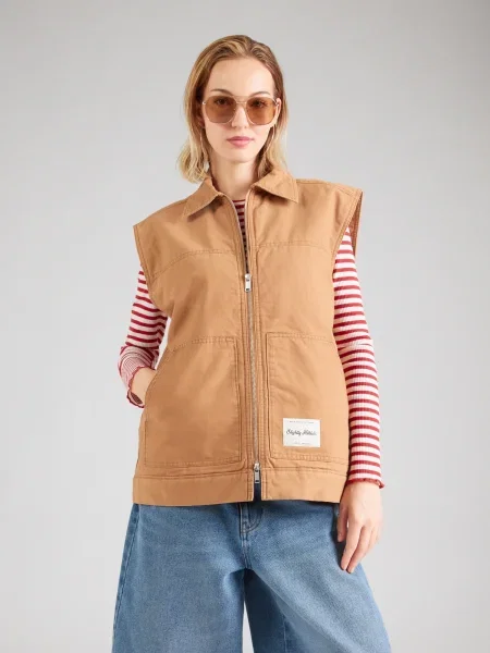 Monki Vestă caramel maro