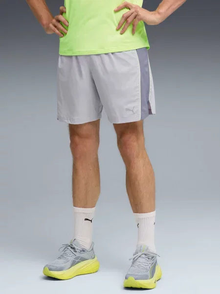 Короткие спортивные шорты Puma для бега серые