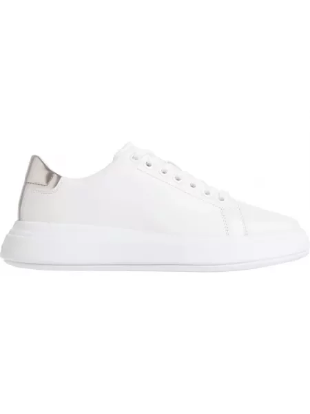 Trampki Calvin Klein sznurowane skórzane białe