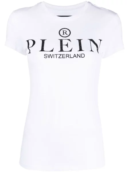 Tricou Philipp Plein cu imagine alb