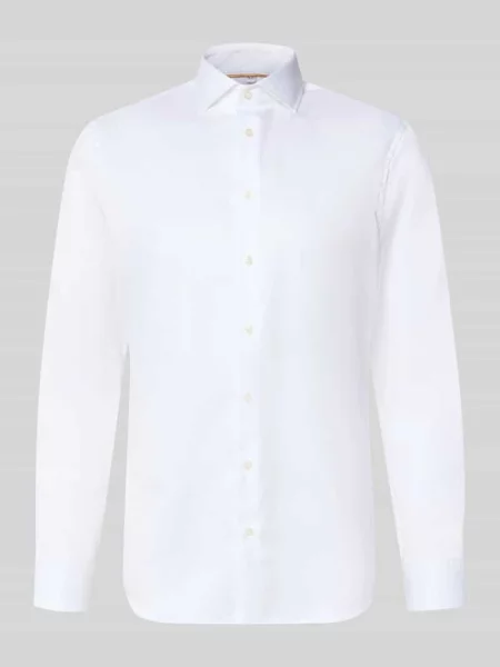 Koszula biznesowa o kroju slim fit z czystej bawełny Jake*s biała