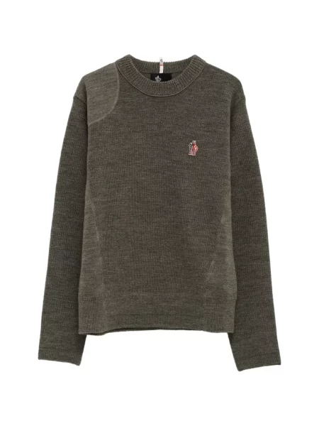 Lung pulover Moncler Grenoble cu autograf verde