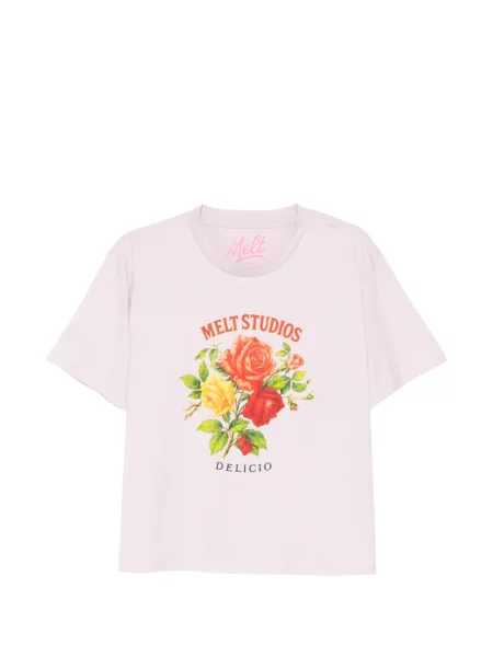 Tricou Melt cu model floral cu imagine roz