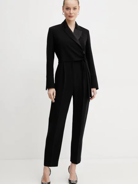 Weekend Max Mara kombinezon z dekoltem w szpic czarny