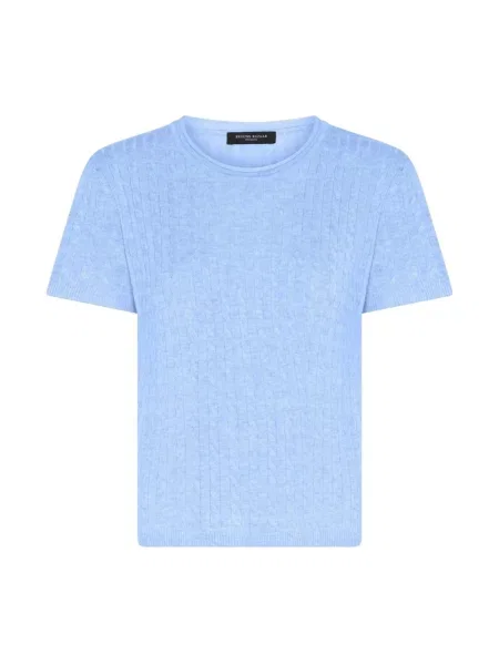 Lniana koszulka Bruuns Bazaar niebieska
