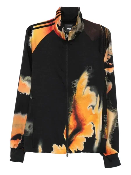 Geacă Y-3 cu imagine cu imprimeu abstract negru