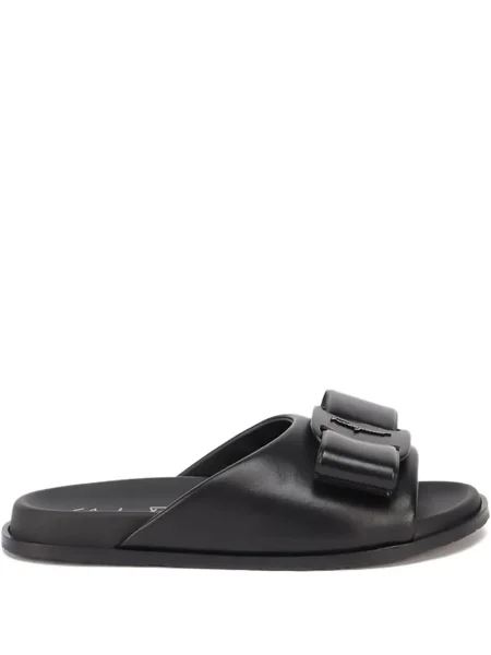 Sandale Ferragamo cu funde fără toc negru