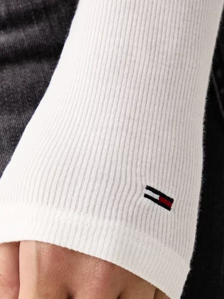 Tommy Jeans блуза с дълги ръкави дамска с бяло
