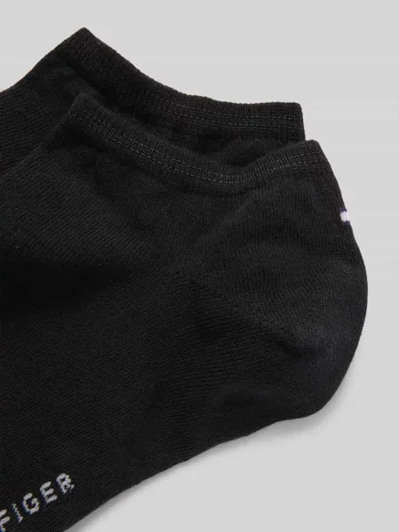 Krótkie skarpety z nadrukiem z logo w zestawie 2 szt. Tommy Hilfiger czarne