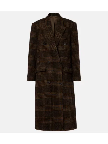 Płaszcz Marant Etoile wełniany w kratkę