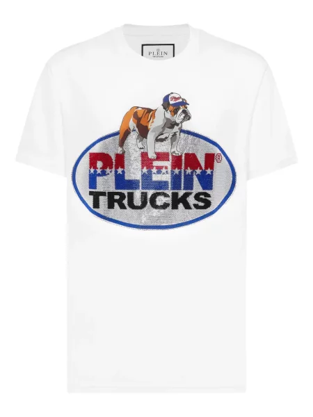 Tricou Philipp Plein cu imagine alb