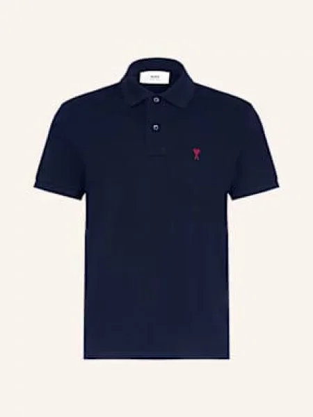 Ami Paris Koszulka Polo Z Piki Regular Fit blau granatowe