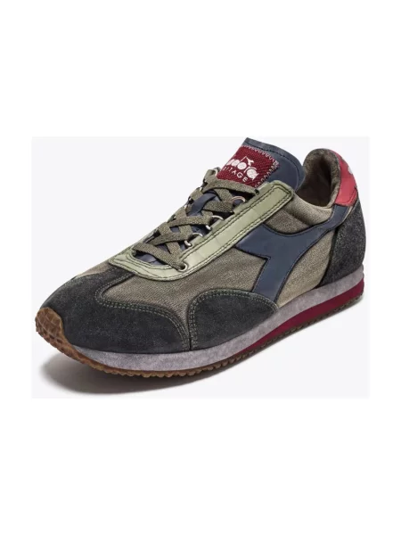 Sneakersy Diadora skórzane z kamieniami szare