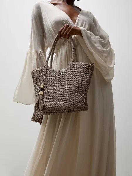 Answear.LAB crossbody kabelka dámska pletená hnedá