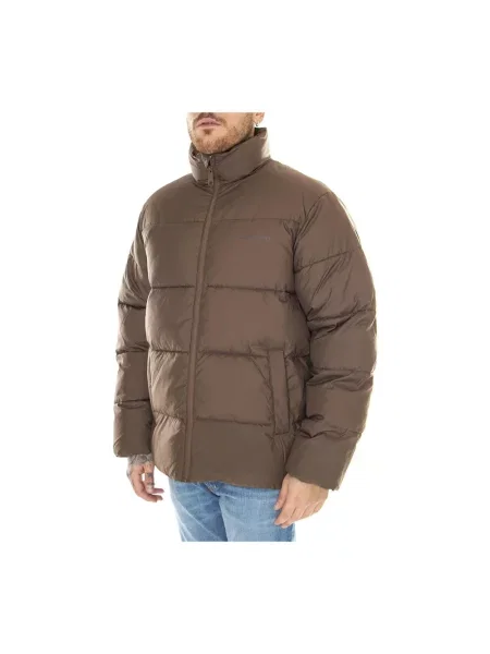 Kurtka puchowa Carhartt Wip wodoszczelna brązowa