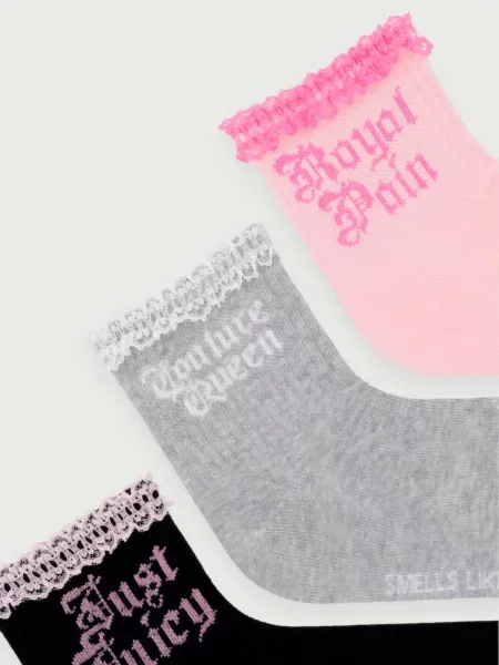 Juicy Couture шкарпетки SLOGAN LACE TRIM 3 шт.