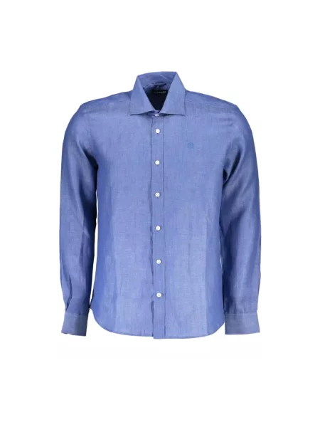 Lniana koszula z lnu North Sails z długim rękawem niebieska