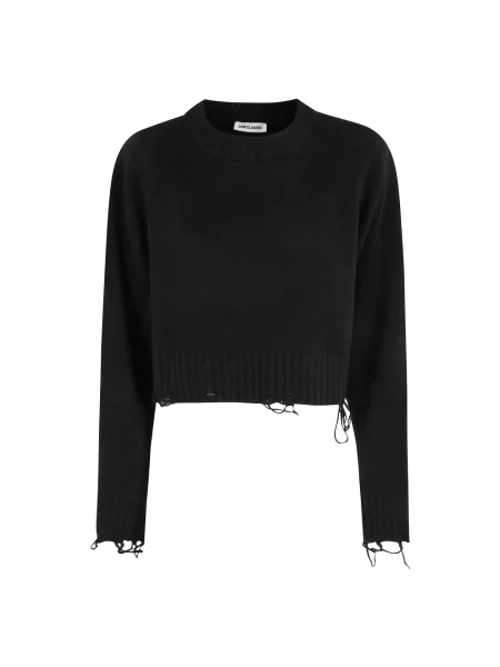 Krótki sweter Low Classic klasyczny czarny