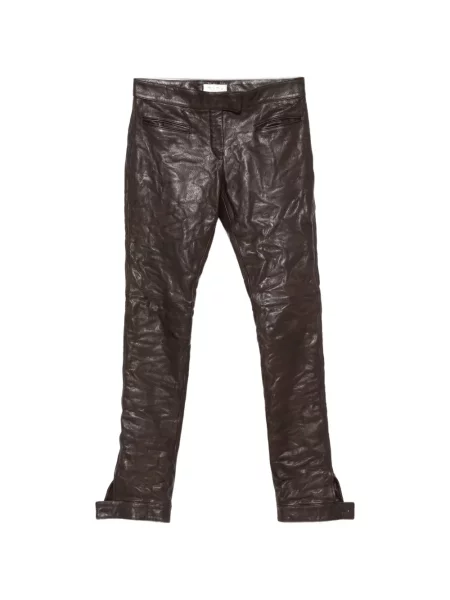Pantaloni Miu Miu din piele maro