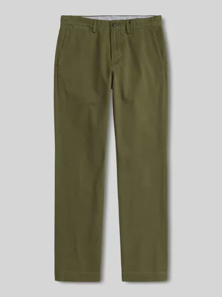 Prosty spodnie z mieszanka bawełny Polo Ralph Lauren oliwkowe