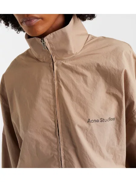 Geacă Acne Studios din poplin cu autograf bej