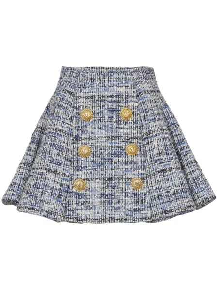 Fustă Balmain din tweed albastru