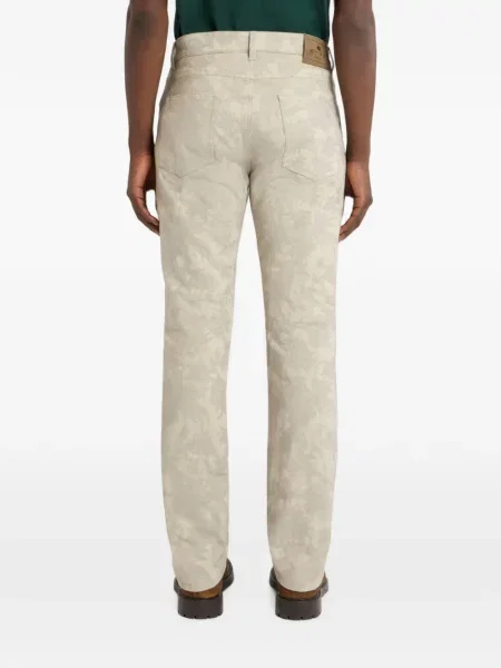 Pantaloni Etro cu model floral din jacard