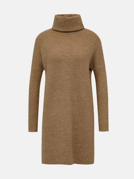 Sukienka Only wełniana brązowa