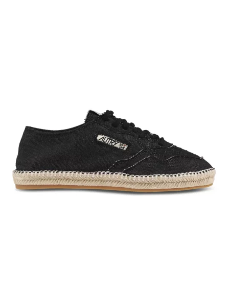 Jedwabne sneakersy Autry na płaskim obcasie czarne