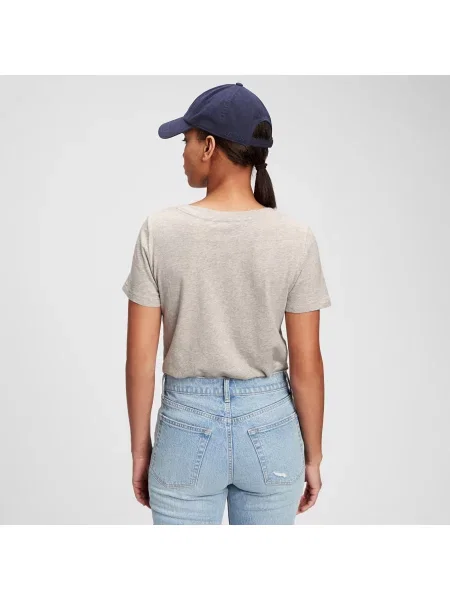 GAP Tričko organic cotton vintage v-neck t-shirt šedé