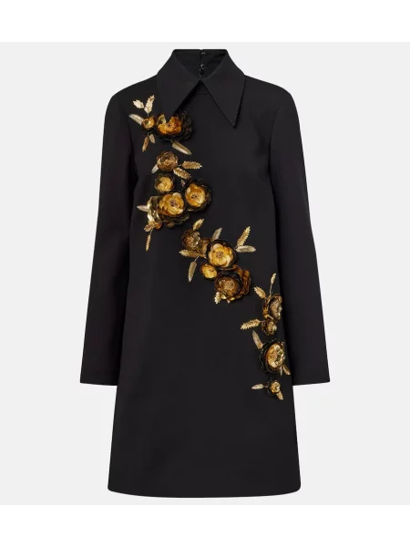 Rochie Carolina Herrera de lână de costum negru