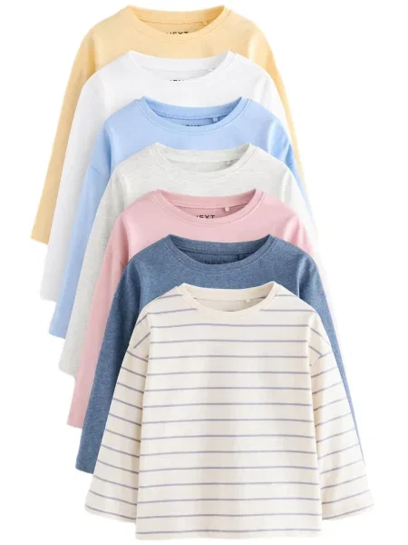 Next Tricou azuriu / galben / roz pal alb