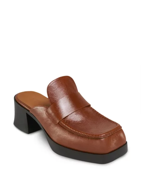 Papuci tip mules Marni din piele maro