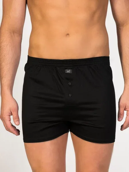 Zd ZERO DEFECTS Boxeri Button Mercerized Cotton' negru