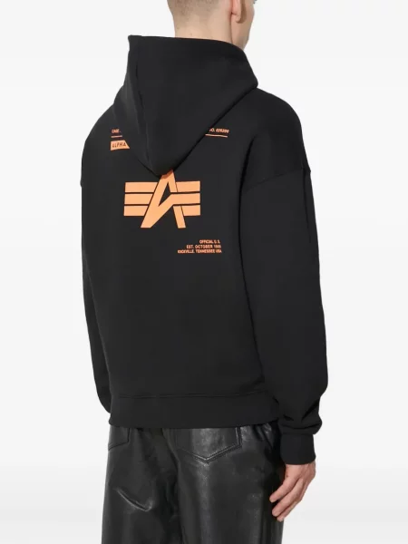 Hanorac cu glugă Alpha Industries negru
