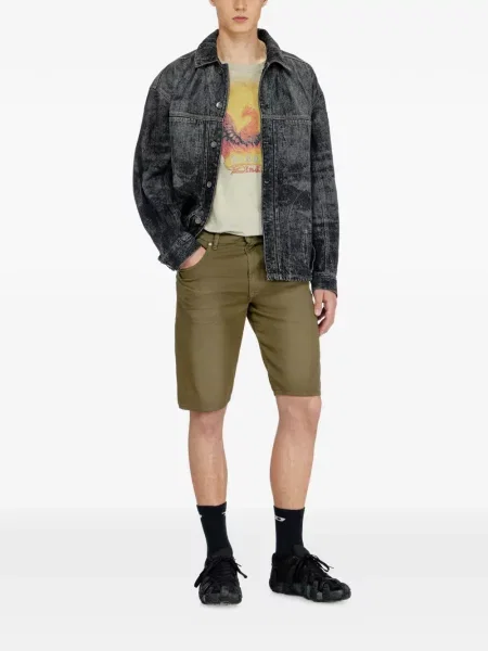 Pantaloni scurți din denim Diesel verde